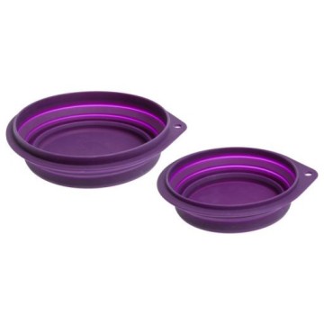 PLATO DE SILICONA PARA VIAJE MORADO, 500ML