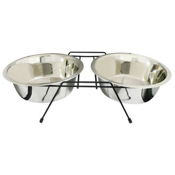 COMEDERO INOX DOBLE 2 x 0,90L