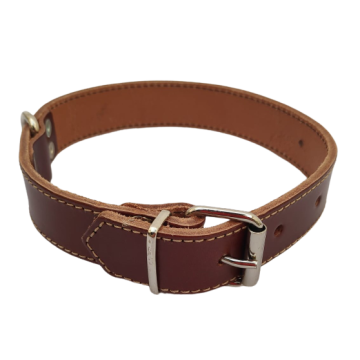 COLLAR CUERO 37CM MARRÓN-AZUL